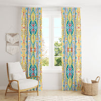Indian Mandala Pattern Window Curtain Yellow Geometric Floral Mandala