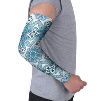Indian Mandala Pattern Arm Sleeves Blue Geometric Floral Mandala