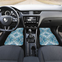 Indian Mandala Pattern Car Mats Blue Geometric Floral Mandala