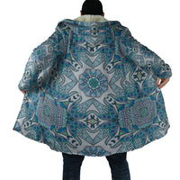 Indian Mandala Pattern Cloak Blue Geometric Floral Mandala