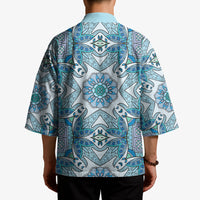 Indian Mandala Pattern Kimono Blue Geometric Floral Mandala