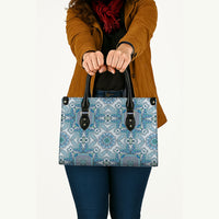 Indian Mandala Pattern Leather Bag Blue Geometric Floral Mandala