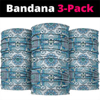 Indian Mandala Pattern Neck Gaiter Blue Geometric Floral Mandala