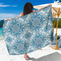 Indian Mandala Pattern Sarong Blue Geometric Floral Mandala