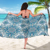 Indian Mandala Pattern Sarong Blue Geometric Floral Mandala