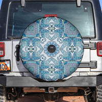 Indian Mandala Pattern Spare Tire Cover Blue Geometric Floral Mandala