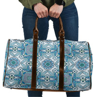 Indian Mandala Pattern Travel Bag Blue Geometric Floral Mandala