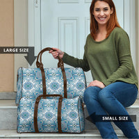 Indian Mandala Pattern Travel Bag Blue Geometric Floral Mandala