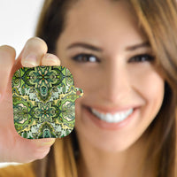 Indian Mandala Pattern AirPods Case Green Geometric Floral Mandala