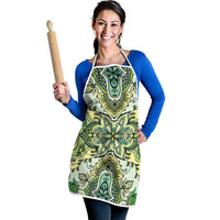 Indian Mandala Pattern Apron Green Geometric Floral Mandala