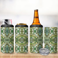 Indian Mandala Pattern 4 in 1 Can Cooler Tumbler Green Geometric Floral Mandala