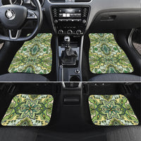 Indian Mandala Pattern Car Mats Green Geometric Floral Mandala