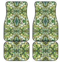 Indian Mandala Pattern Car Mats Green Geometric Floral Mandala