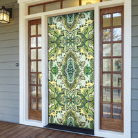 Indian Mandala Pattern Door Cover Green Geometric Floral Mandala