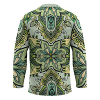 Indian Mandala Pattern Hockey Jersey Green Geometric Floral Mandala