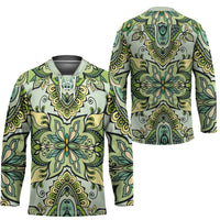 Indian Mandala Pattern Hockey Jersey Green Geometric Floral Mandala