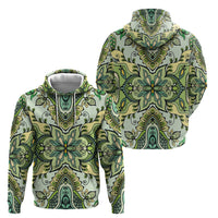 Indian Mandala Pattern Hoodie Green Geometric Floral Mandala