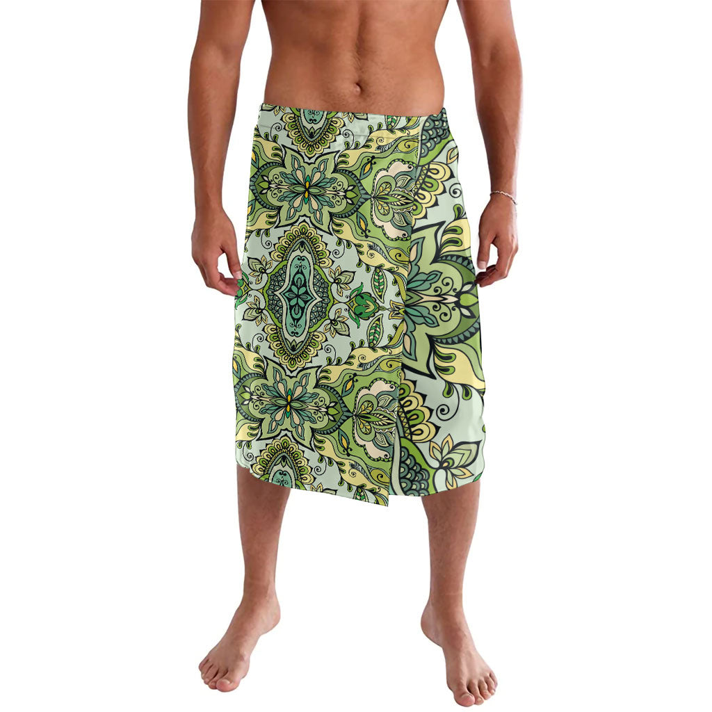 Indian Mandala Pattern Lavalava Green Geometric Floral Mandala
