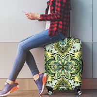 Indian Mandala Pattern Luggage Cover Green Geometric Floral Mandala