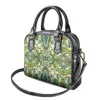 Indian Mandala Pattern Shoulder Handbag Green Geometric Floral Mandala