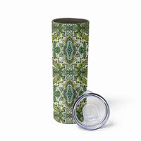 Indian Mandala Pattern Skinny Tumbler Green Geometric Floral Mandala