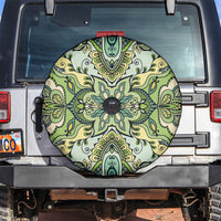 Indian Mandala Pattern Spare Tire Cover Green Geometric Floral Mandala