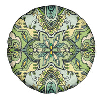 Indian Mandala Pattern Spare Tire Cover Green Geometric Floral Mandala