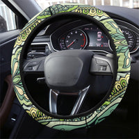 Indian Mandala Pattern Steering Wheel Cover Green Geometric Floral Mandala