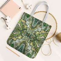 Indian Mandala Pattern Tote Bag Green Geometric Floral Mandala