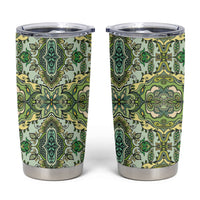 Indian Mandala Pattern Tumbler Cup Green Geometric Floral Mandala