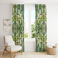 Indian Mandala Pattern Window Curtain Green Geometric Floral Mandala