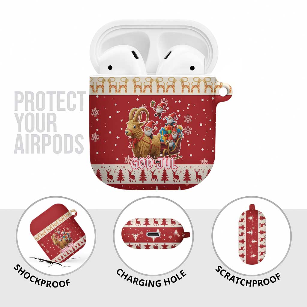 Sweden Christmas AirPods Case God Jul Nordic Julbock - Wonder Print Shop