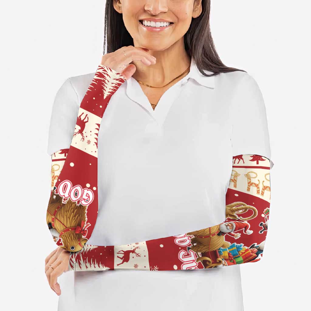 Sweden Christmas Arm Sleeves God Jul Nordic Julbock - Wonder Print Shop