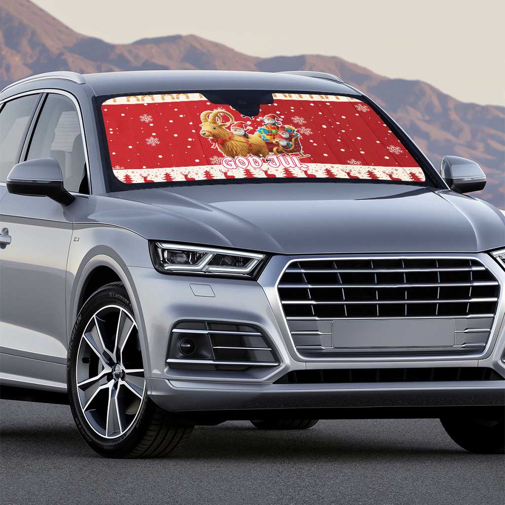 Sweden Christmas Auto Sun Shade God Jul Nordic Julbock - Wonder Print Shop