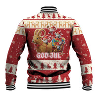 Sweden Christmas Baseball Jacket God Jul Nordic Julbock - Wonder Print Shop