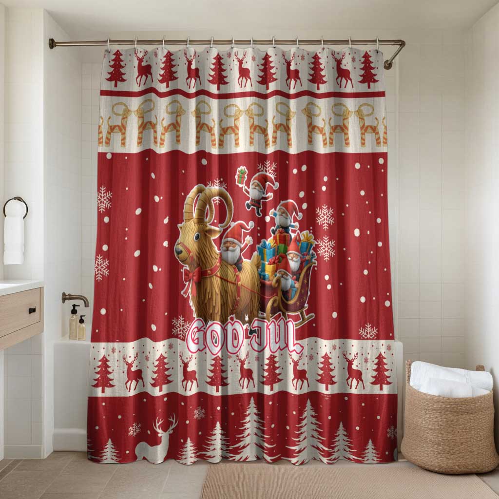 Sweden Christmas Bathroom Set God Jul Nordic Julbock - Wonder Print Shop