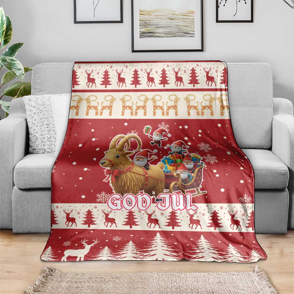 Sweden Christmas Blanket God Jul Nordic Julbock - Wonder Print Shop