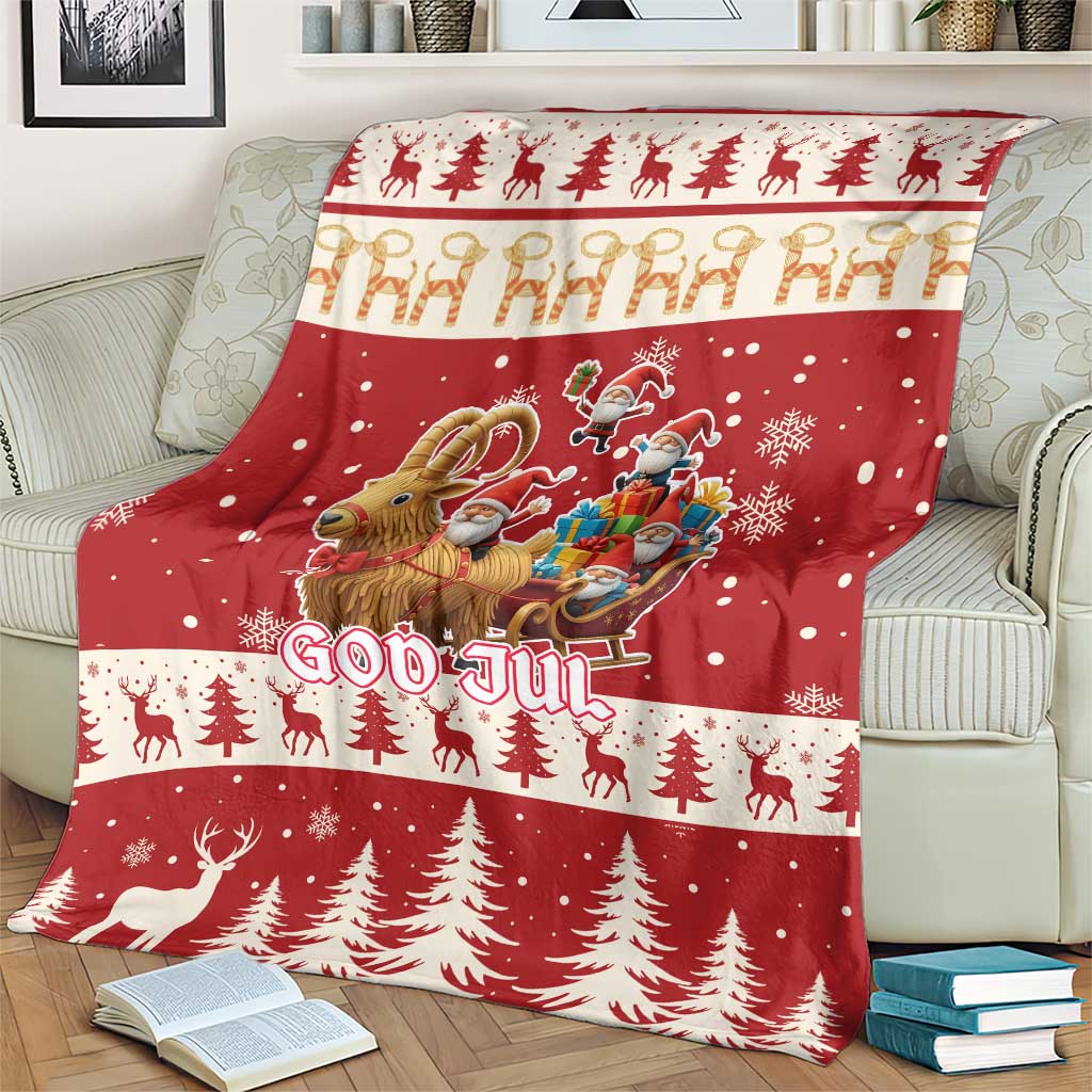 Sweden Christmas Blanket God Jul Nordic Julbock - Wonder Print Shop