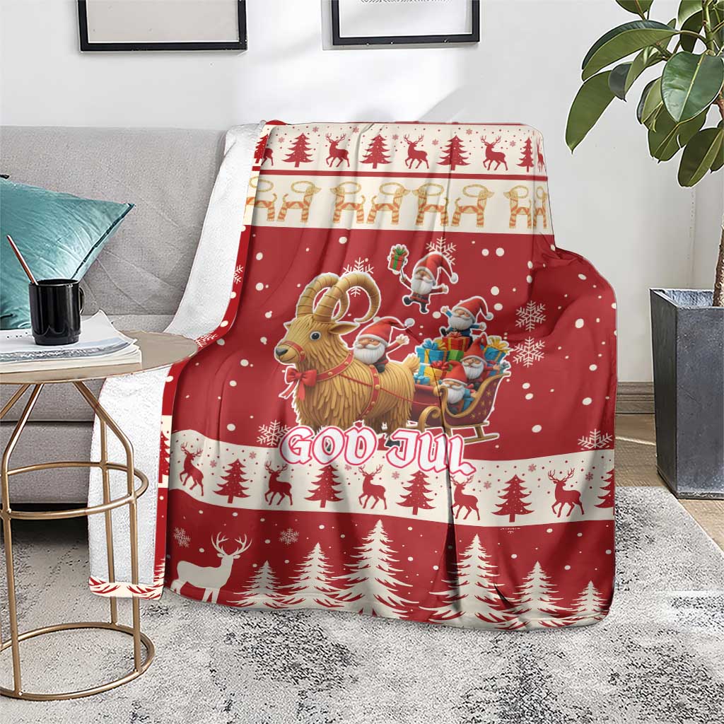 Sweden Christmas Blanket God Jul Nordic Julbock - Wonder Print Shop