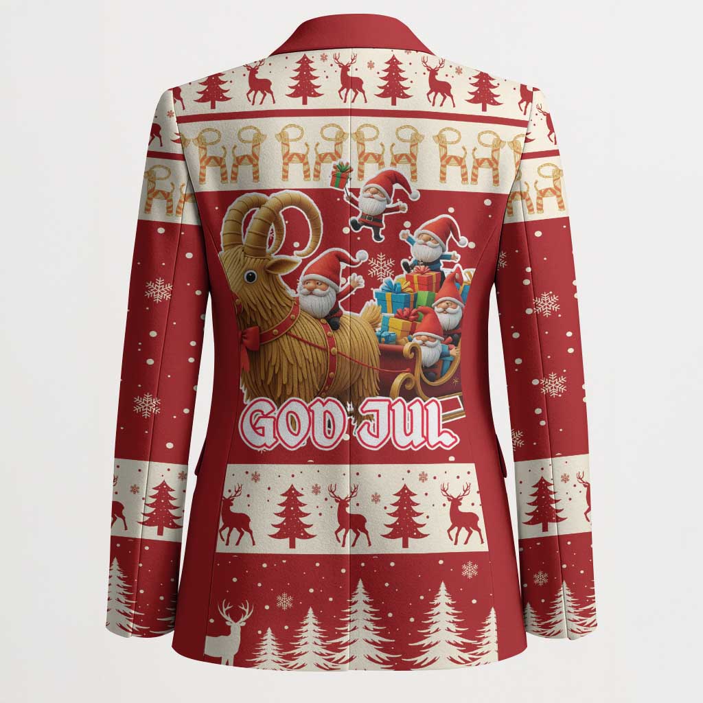 Sweden Christmas Blazer God Jul Nordic Julbock - Wonder Print Shop