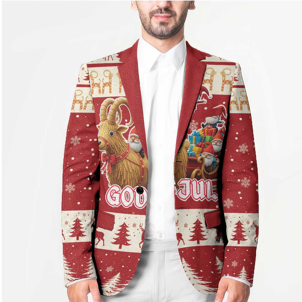 Sweden Christmas Blazer God Jul Nordic Julbock - Wonder Print Shop