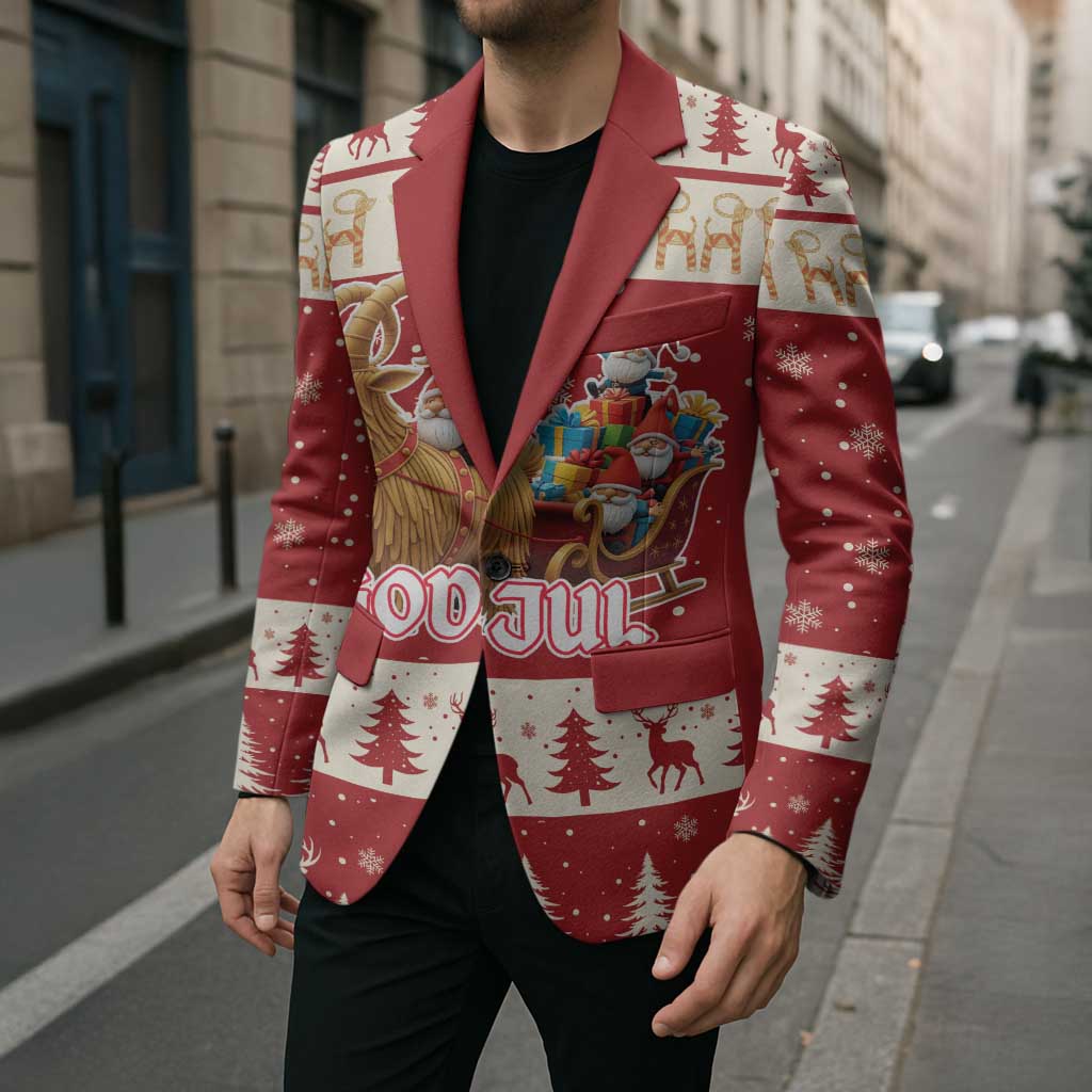 Sweden Christmas Blazer God Jul Nordic Julbock - Wonder Print Shop