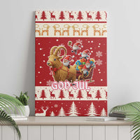 Sweden Christmas Canvas Wall Art God Jul Nordic Julbock - Wonder Print Shop