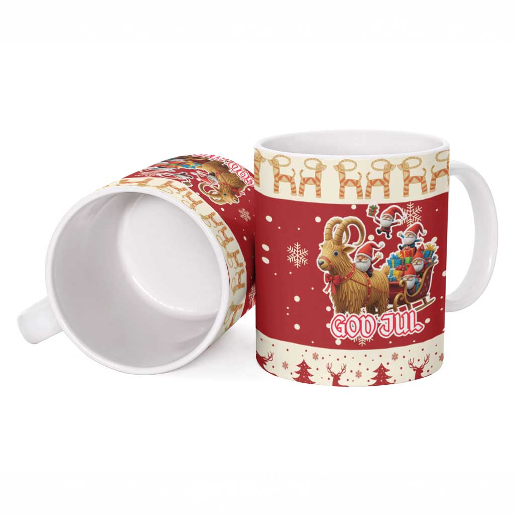 Sweden Christmas Ceramic Mug God Jul Nordic Julbock - Wonder Print Shop