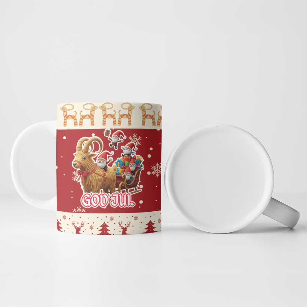 Sweden Christmas Ceramic Mug God Jul Nordic Julbock - Wonder Print Shop