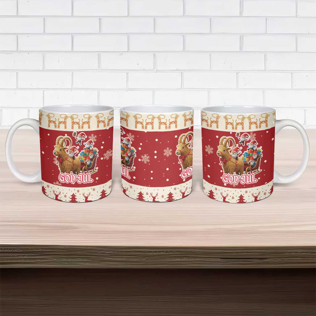 Sweden Christmas Ceramic Mug God Jul Nordic Julbock - Wonder Print Shop