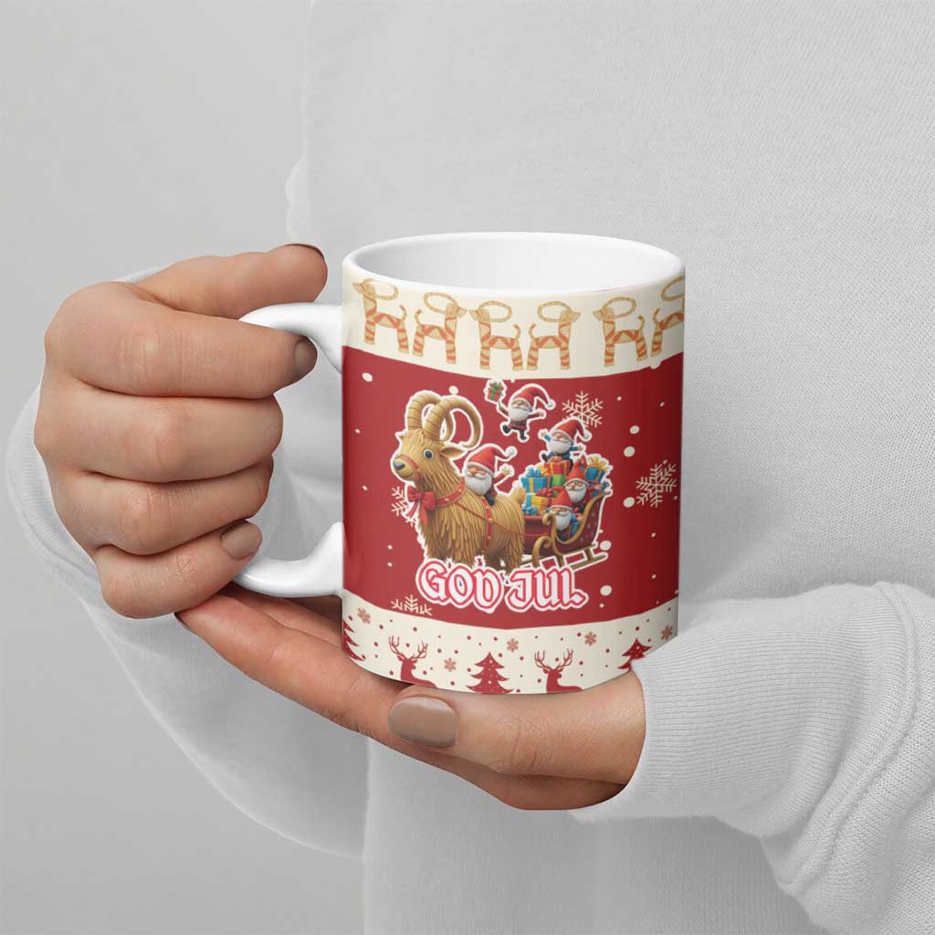 Sweden Christmas Ceramic Mug God Jul Nordic Julbock - Wonder Print Shop