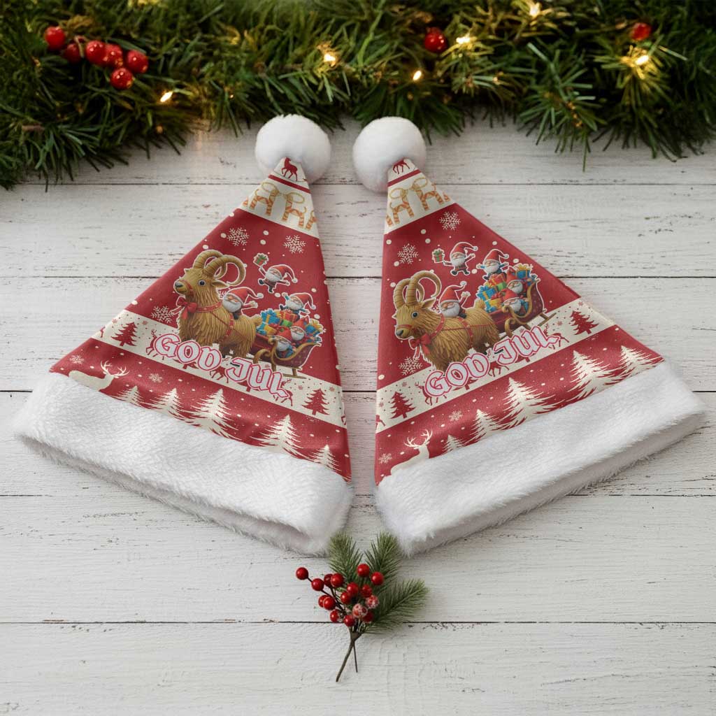 Sweden Christmas Santa Hat God Jul Nordic Julbock - Wonder Print Shop