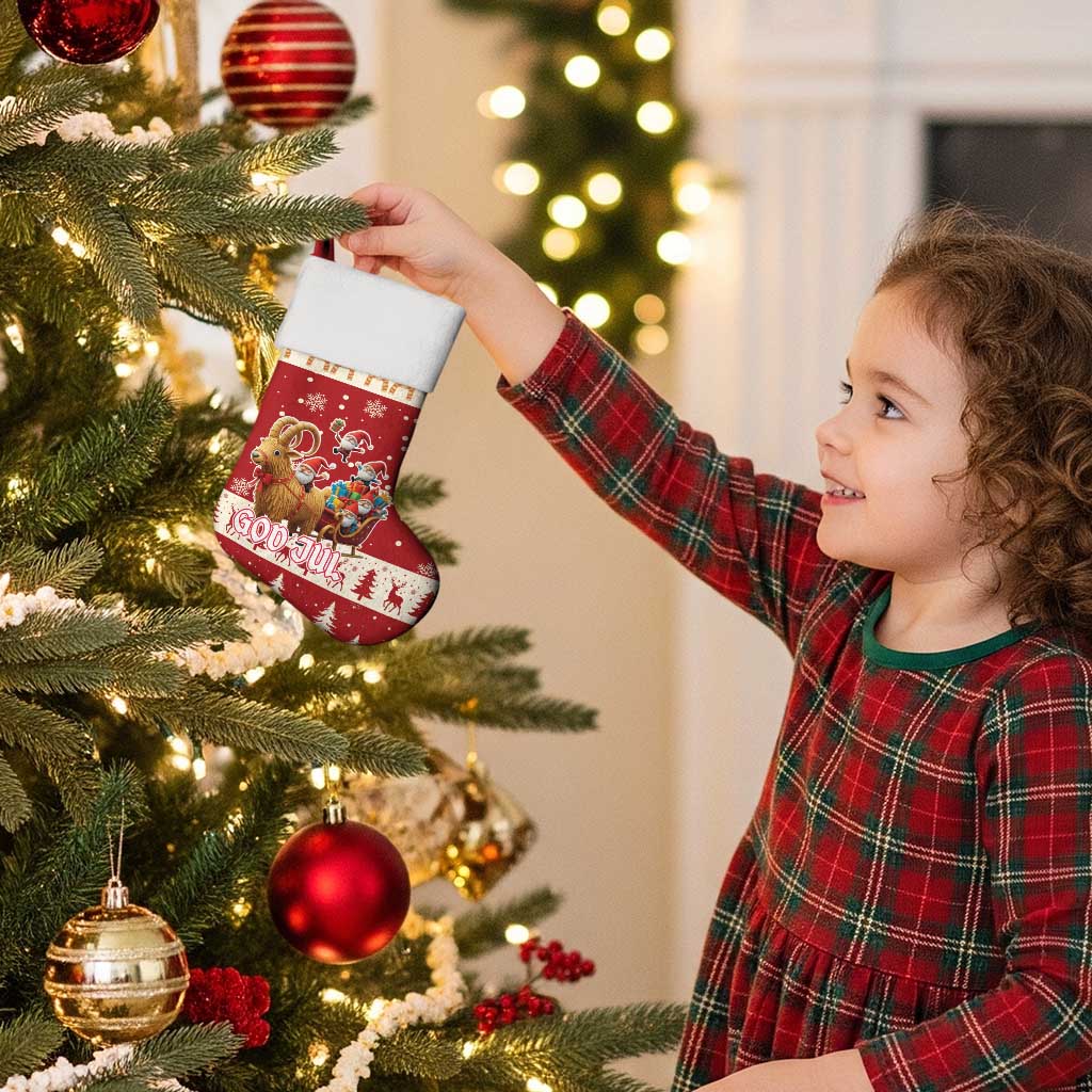 Sweden Christmas Stocking God Jul Nordic Julbock - Wonder Print Shop