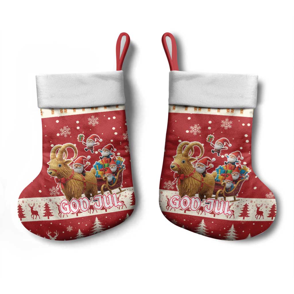 Sweden Christmas Stocking God Jul Nordic Julbock - Wonder Print Shop